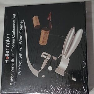 Rabbit Wine Bottle Opener Corkscrew Set NWT